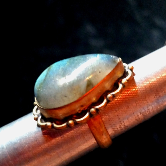 114 NWT Labradorite gemstone crystal 925 silver ring size 7 free shipping sale - Picture 7 of 8